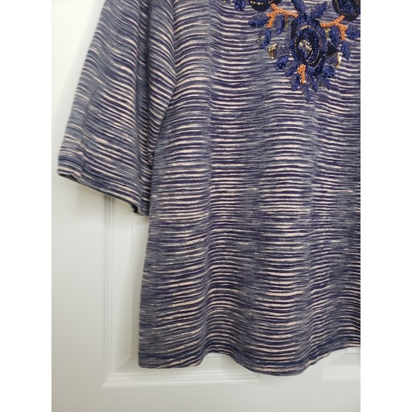 Soft Surroundings Mangata Tunic Medium Embroidered Sequin Beaded Top - Picture 4 of 11